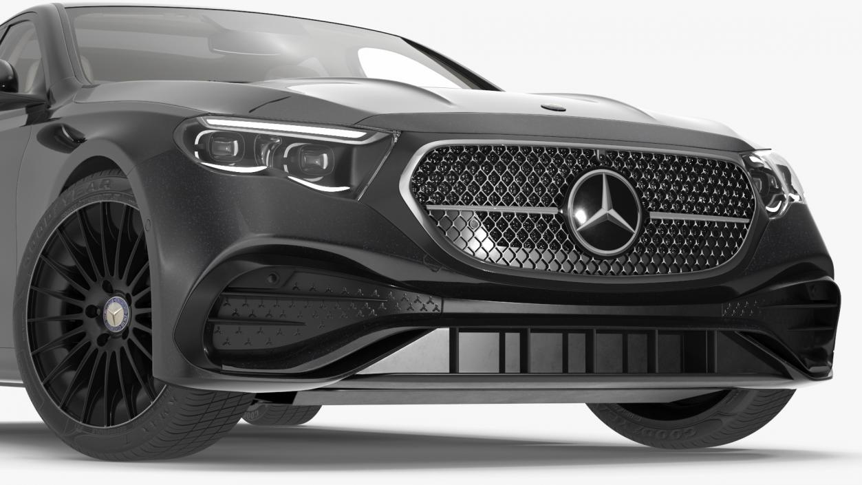 Mercedes E-Class 2023 Black Rigged 3D model