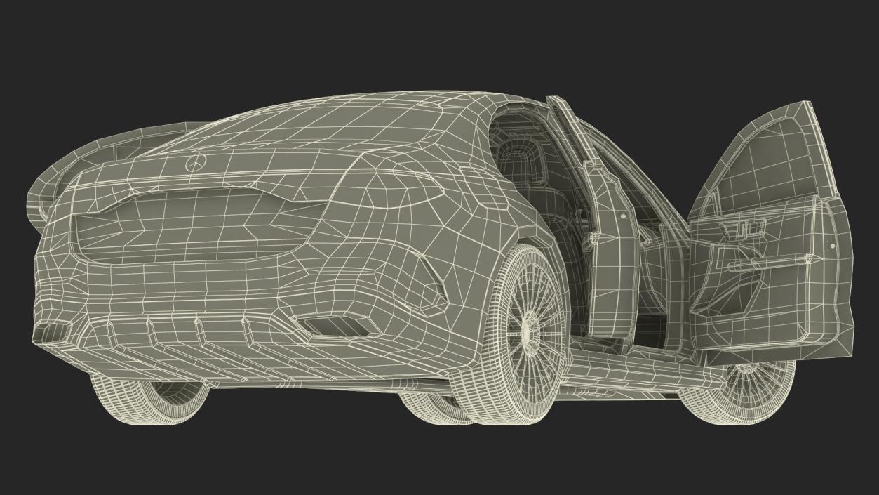 Mercedes E-Class 2023 Black Rigged 3D model