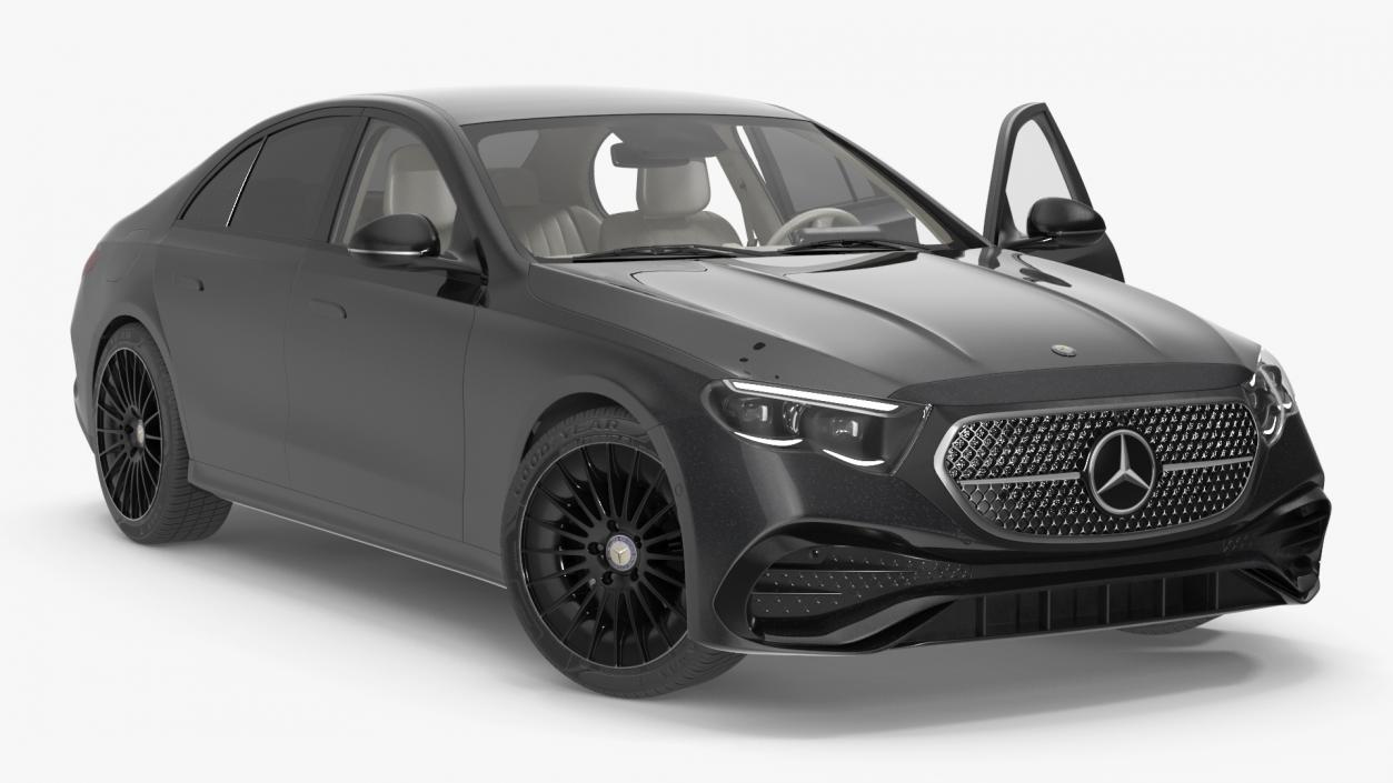 Mercedes E-Class 2023 Black Rigged 3D model