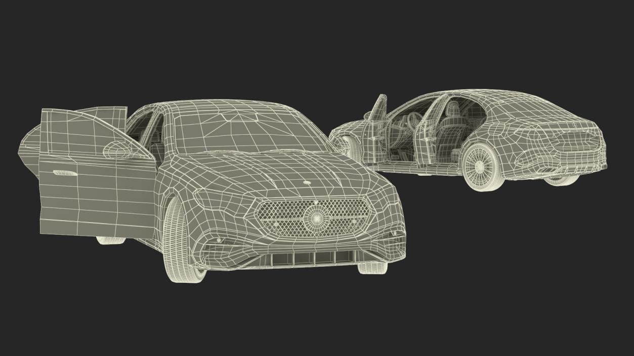 Mercedes E-Class 2023 Black Rigged 3D model