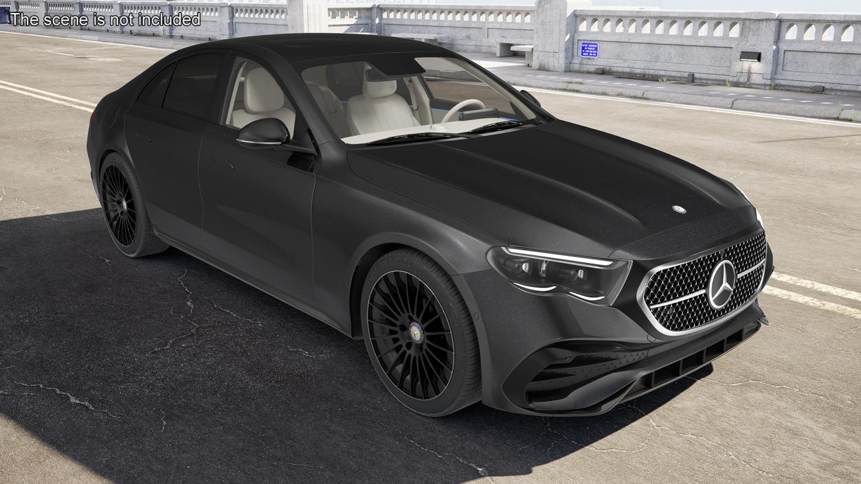 Mercedes E-Class 2023 Black Rigged 3D model