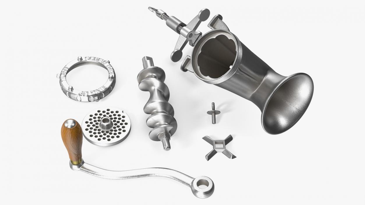 3D model Hand Meat Grinder Disassembled