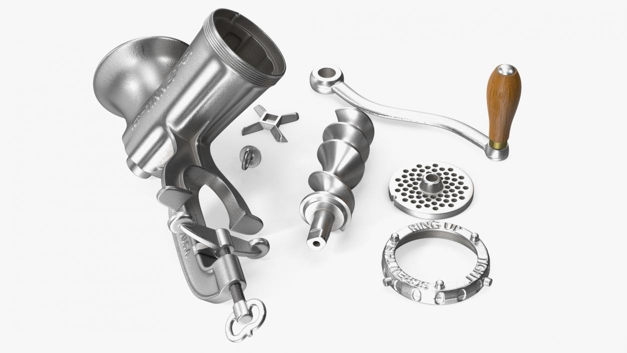 3D model Hand Meat Grinder Disassembled