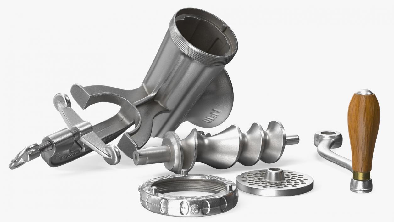 3D model Hand Meat Grinder Disassembled