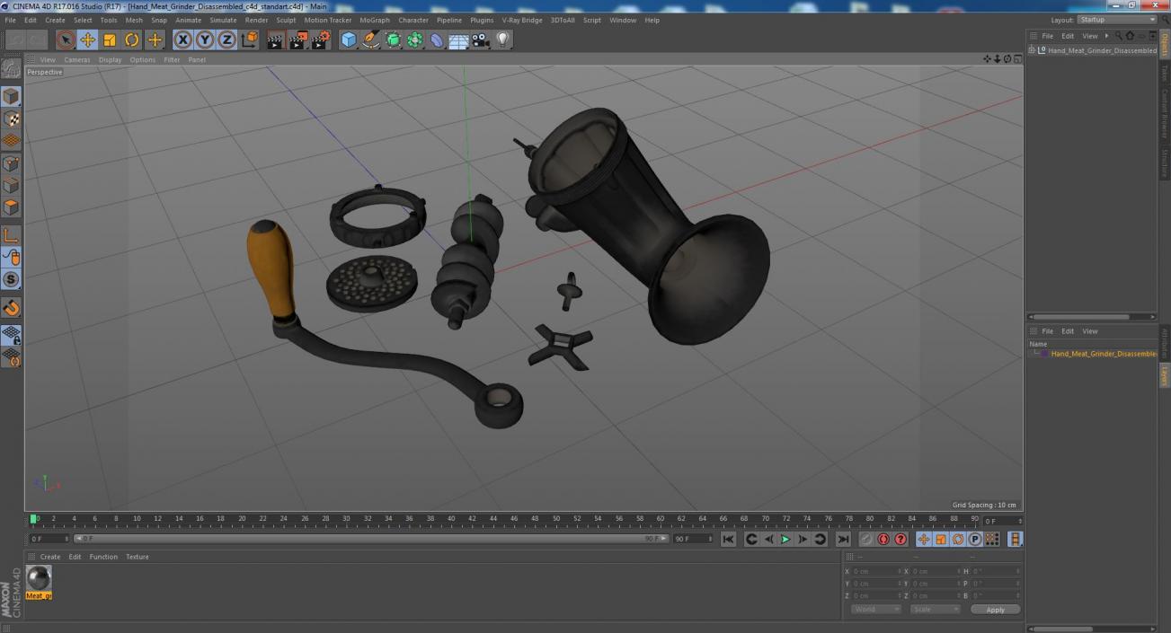 3D model Hand Meat Grinder Disassembled