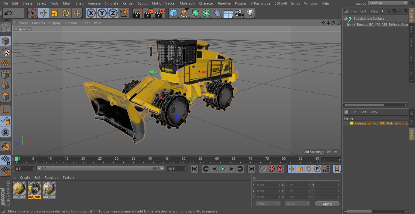 Bomag BC 473 RB5 Refuse Compactor Dusty 3D model