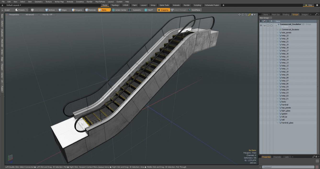 3D model Commercial Escalator