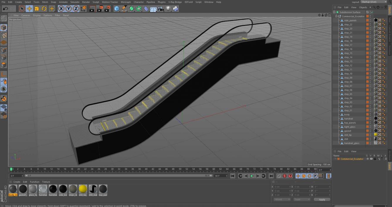 3D model Commercial Escalator