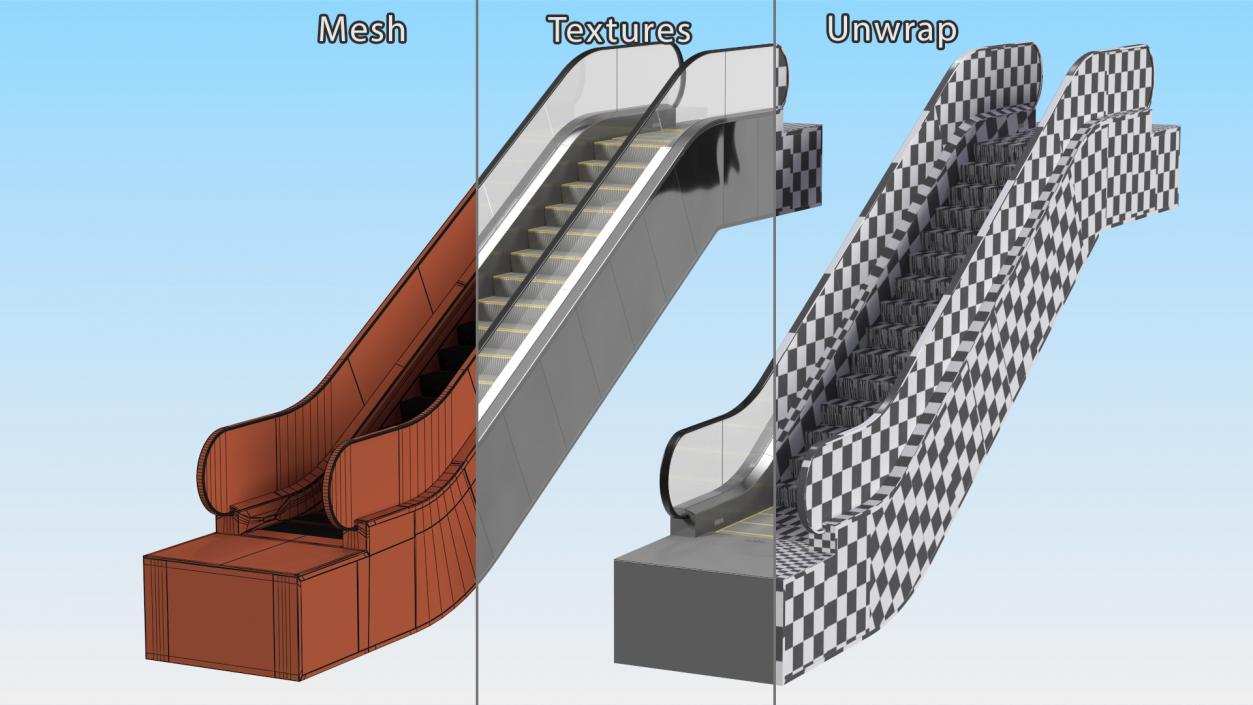 3D model Commercial Escalator