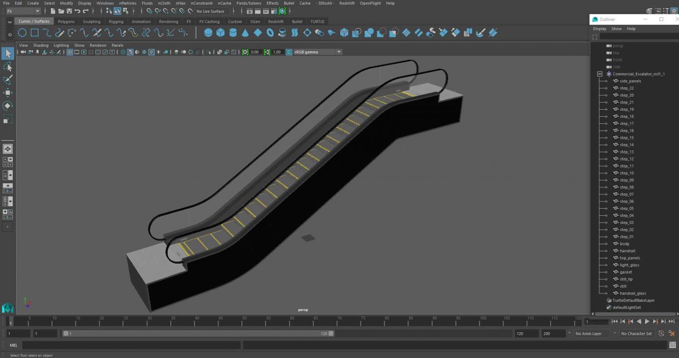 3D model Commercial Escalator