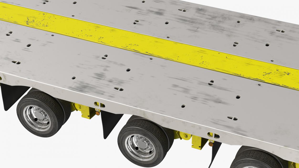 3D model Steerable Heavy Transport Trailer Rigged