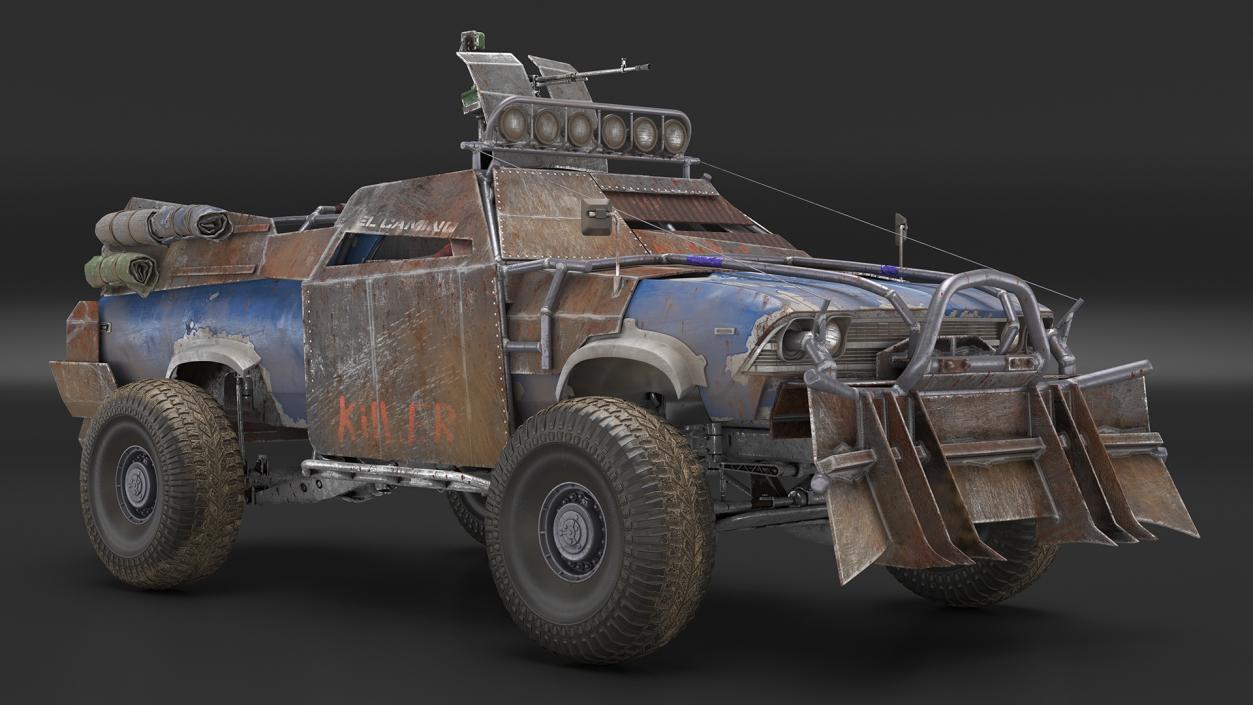 Post Apocalyptic Car Rigged 3D