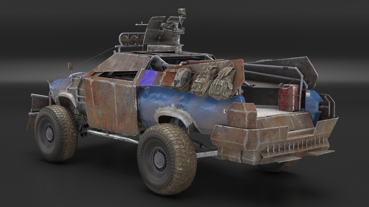 Post Apocalyptic Car Rigged 3D