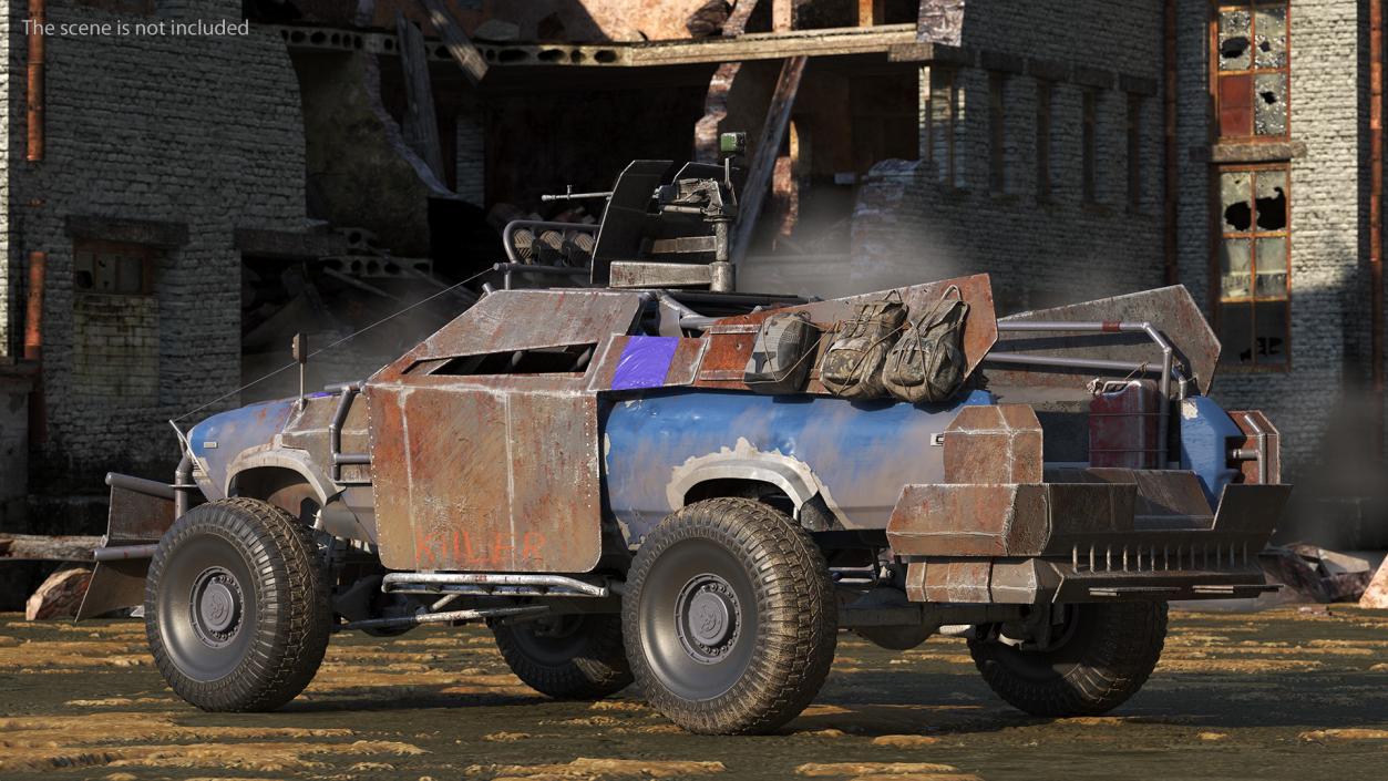 Post Apocalyptic Car Rigged 3D