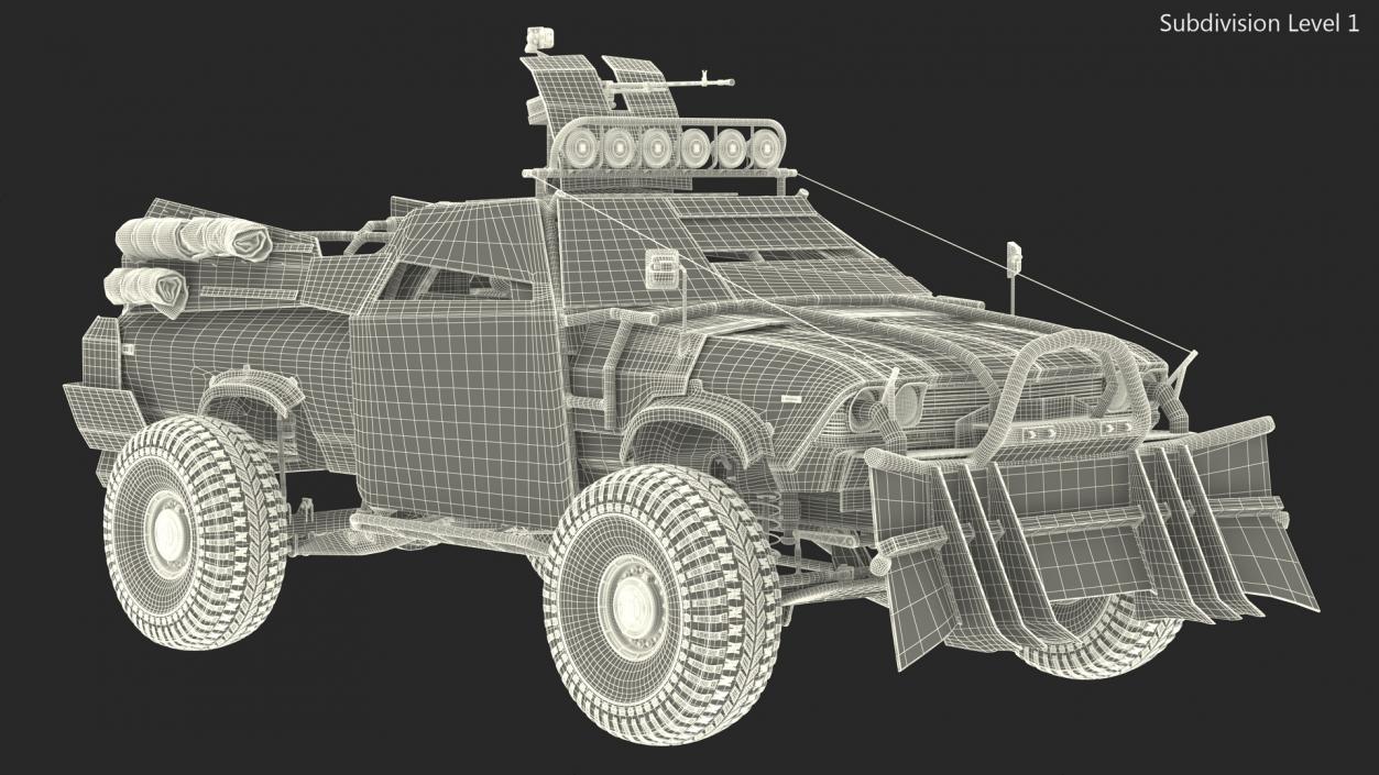 Post Apocalyptic Car Rigged 3D