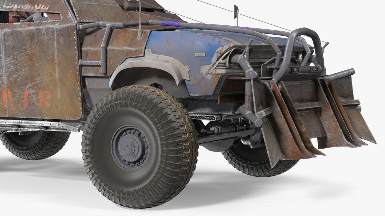 Post Apocalyptic Car Rigged 3D