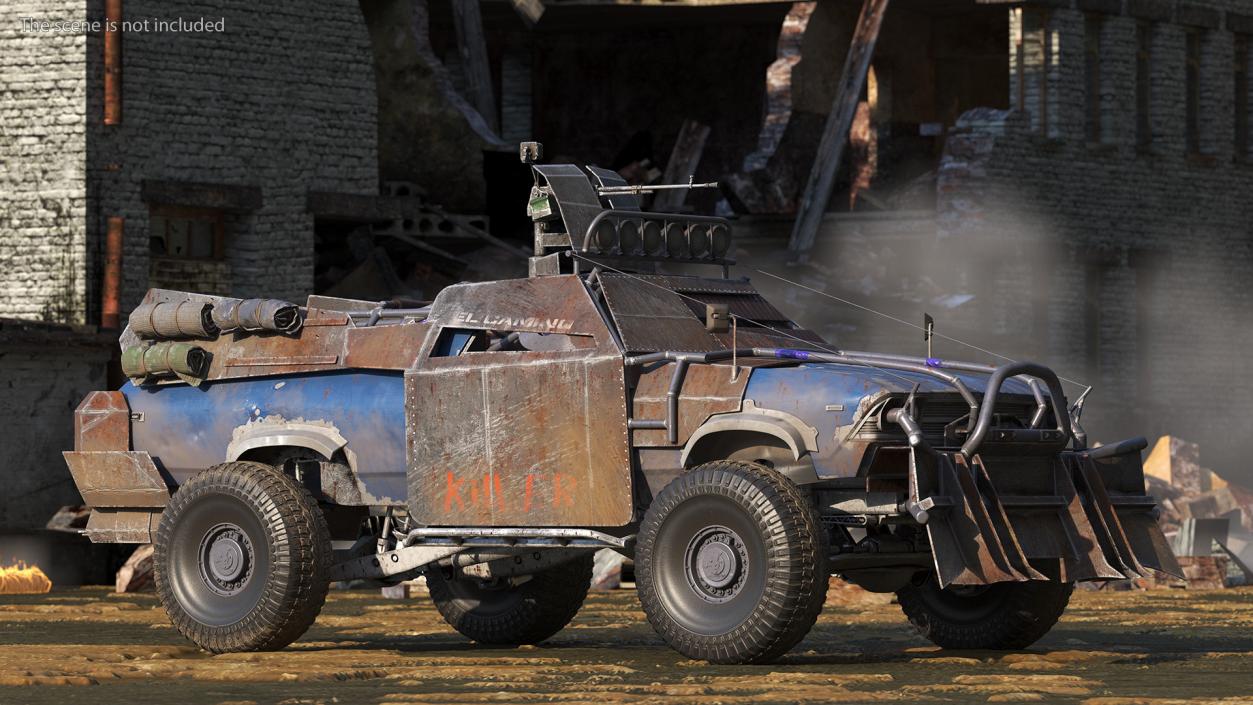 Post Apocalyptic Car Rigged 3D