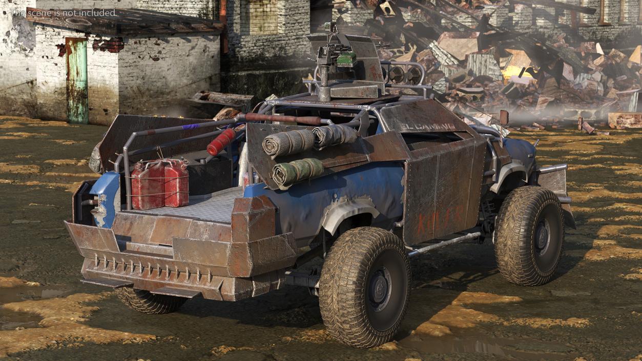 Post Apocalyptic Car Rigged 3D