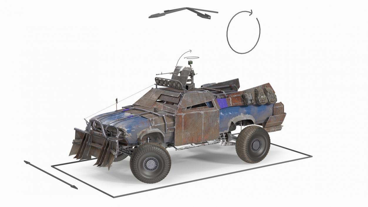 Post Apocalyptic Car Rigged 3D