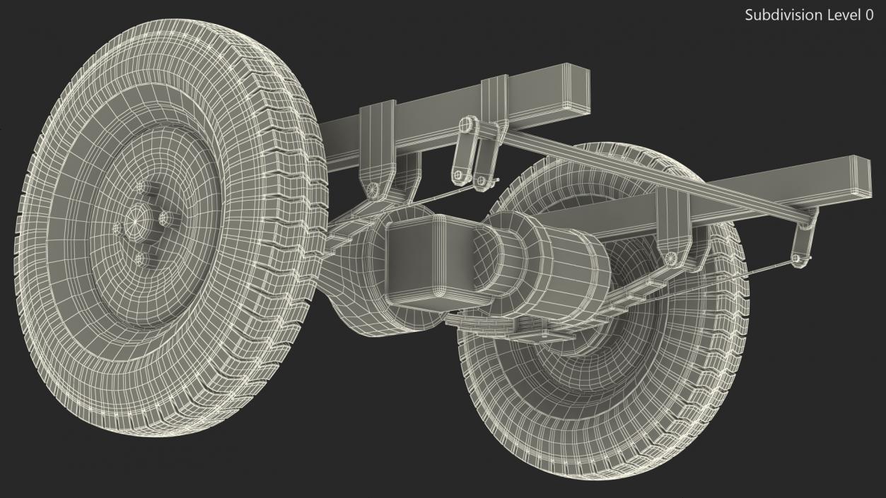 Tricycle Rear Axle with DC Motor 3D