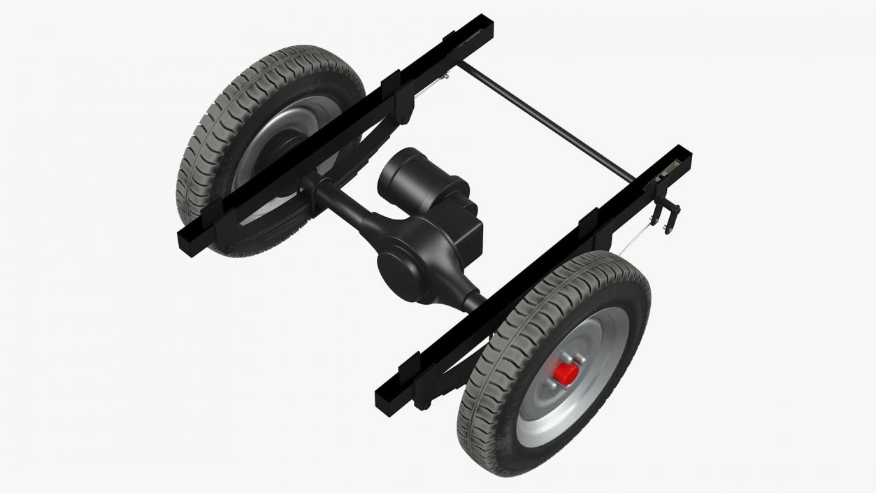 Tricycle Rear Axle with DC Motor 3D