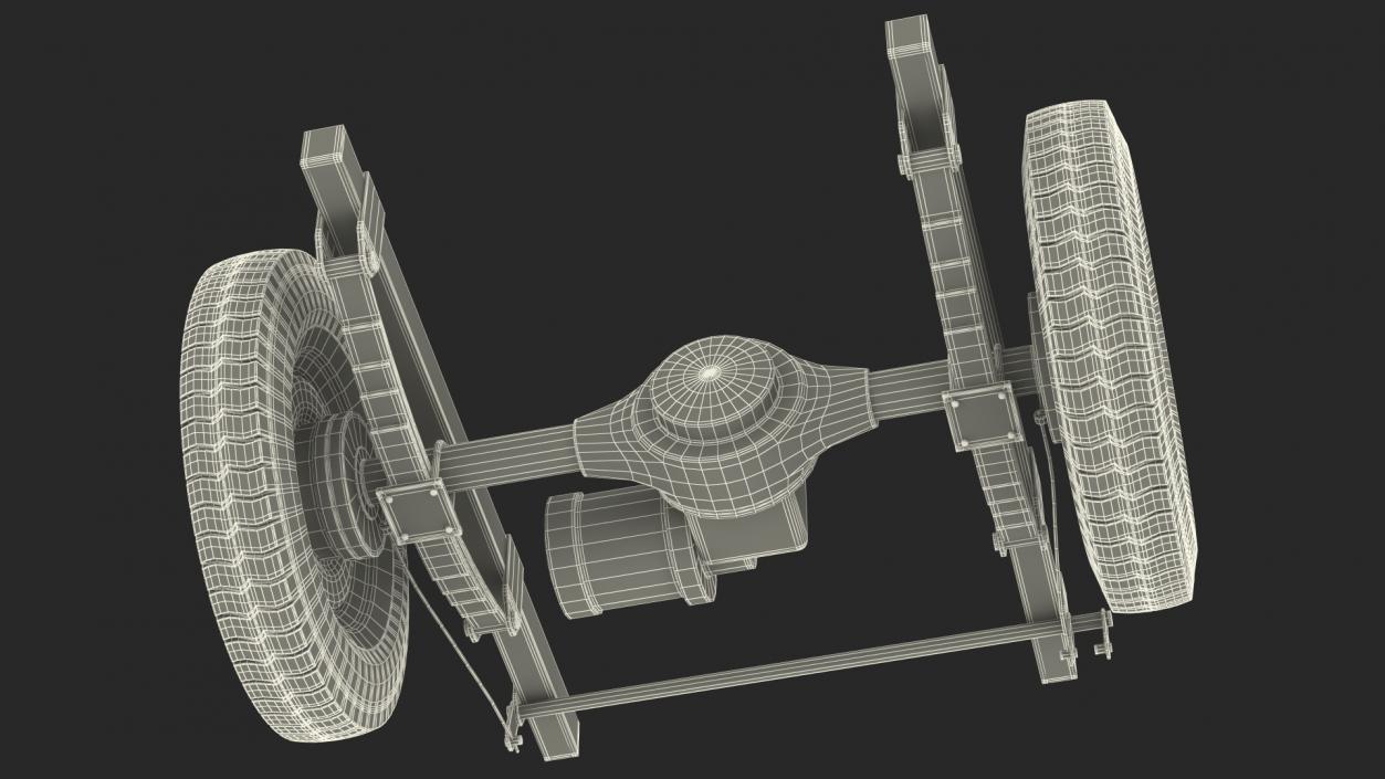 Tricycle Rear Axle with DC Motor 3D