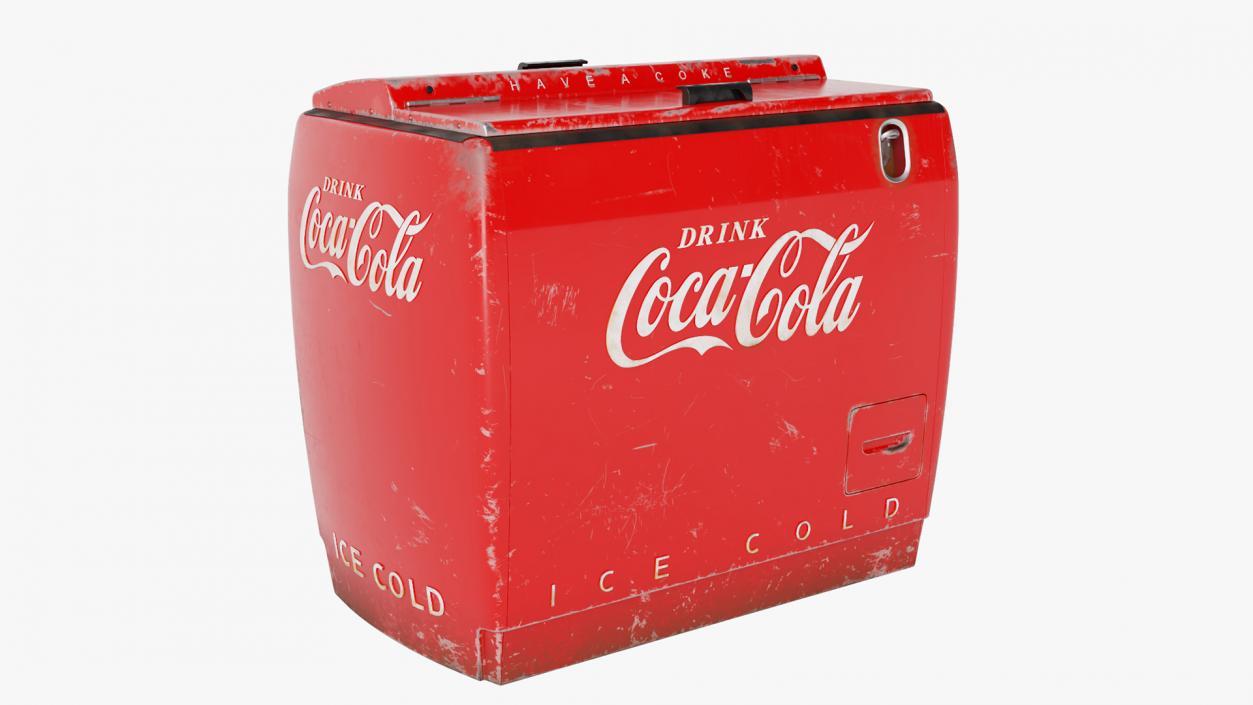 3D Old Refrigerator Coca Cola 2 model