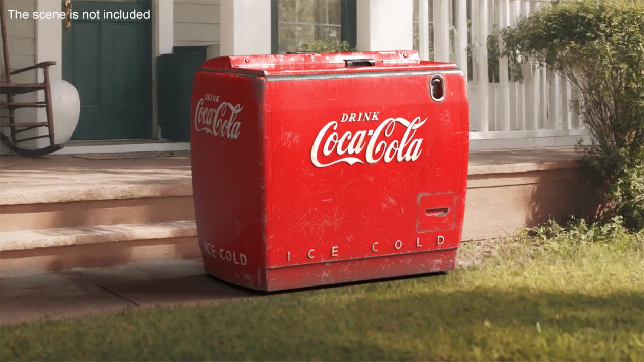 3D Old Refrigerator Coca Cola 2 model