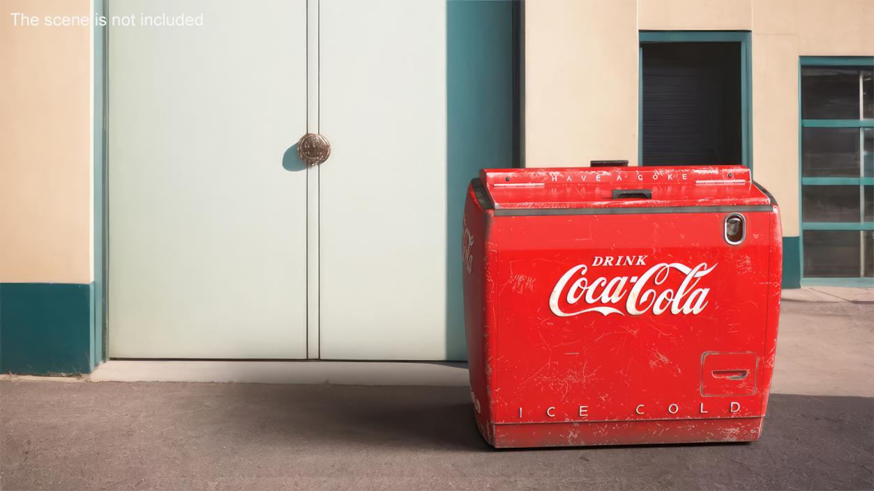 3D Old Refrigerator Coca Cola 2 model