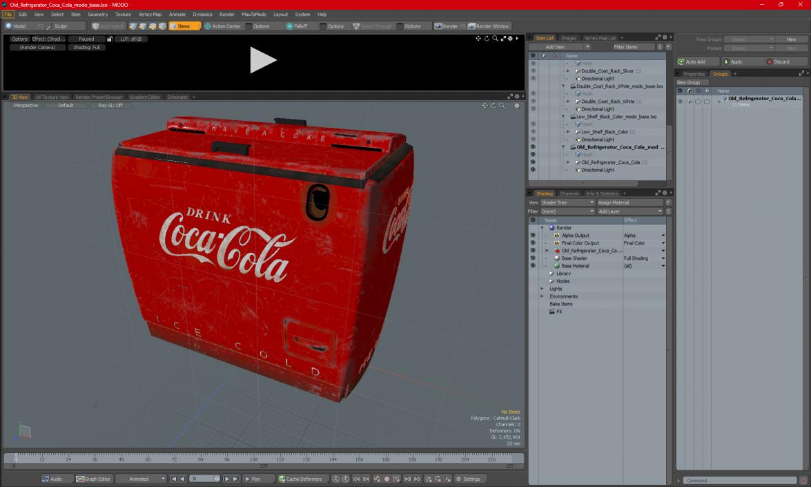 3D Old Refrigerator Coca Cola 2 model