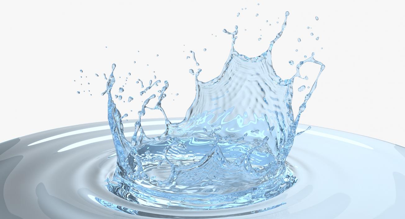 3D Water Crown Splash model