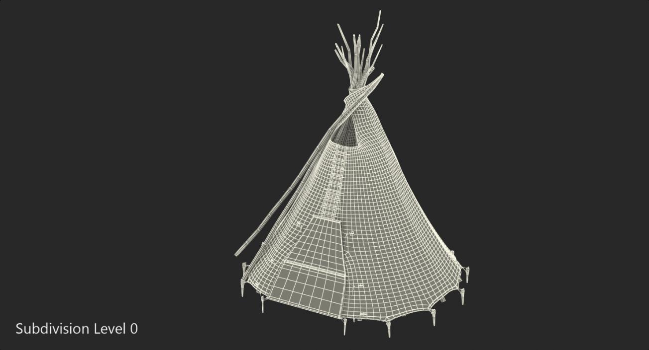 3D model Traditional Canvas Teepee