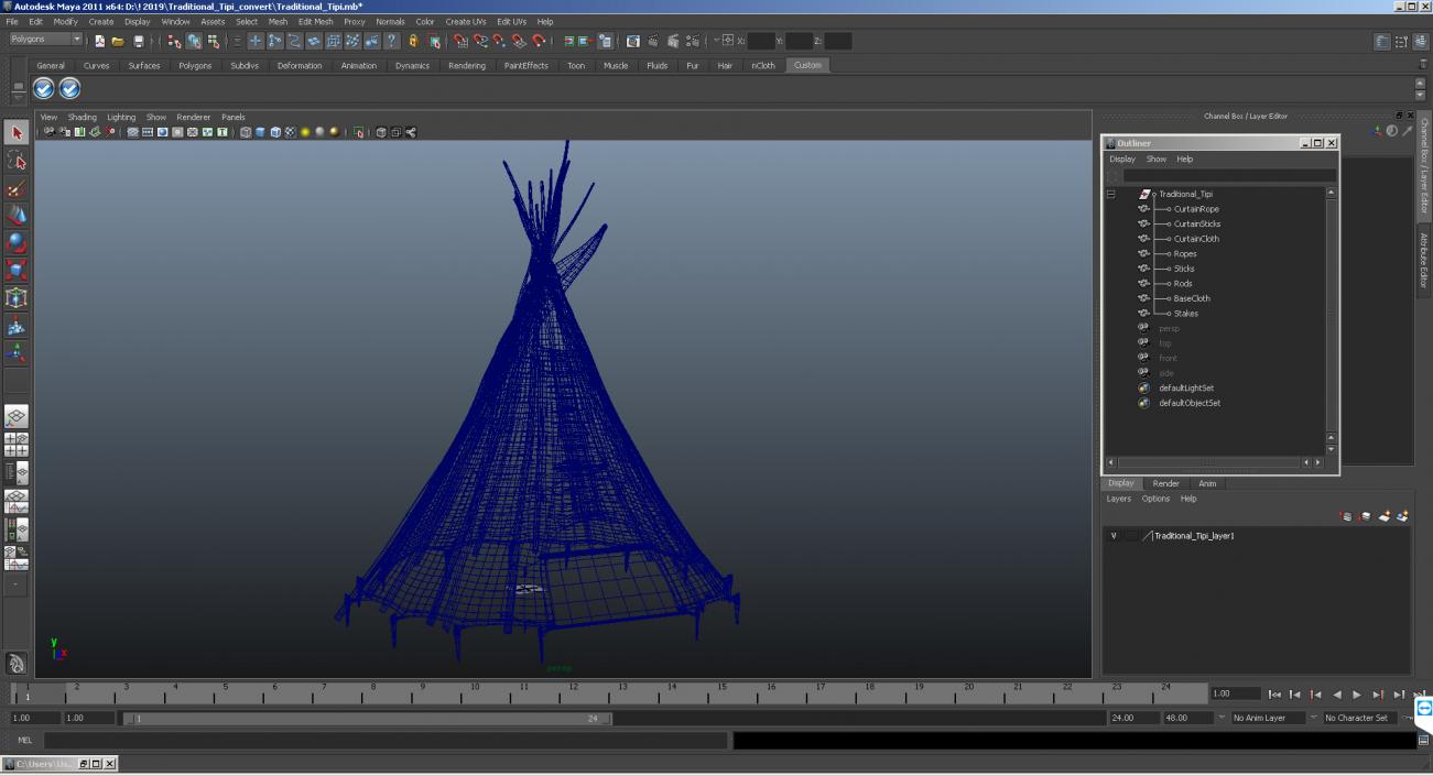 3D model Traditional Canvas Teepee