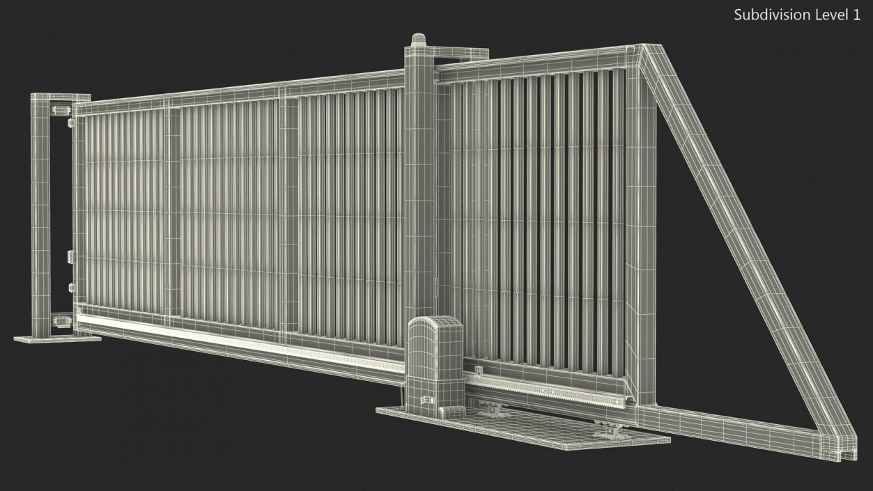 Industrial Sliding Gates Grey 3D model