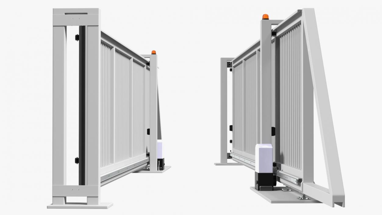 Industrial Sliding Gates Grey 3D model