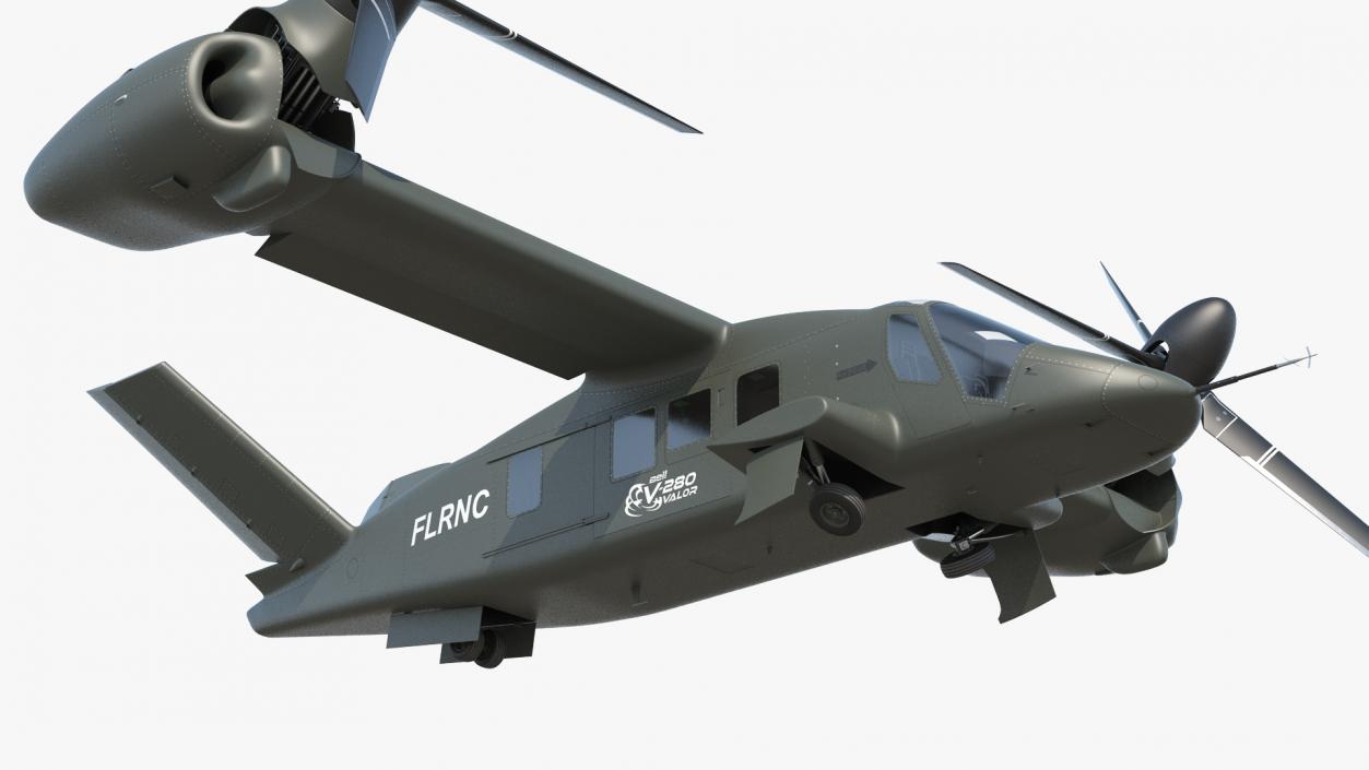 Bell V-280 Valor Tiltrotor Aircraft Rigged 3D