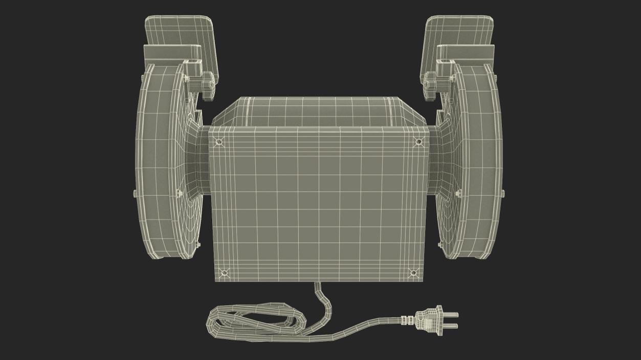 3D model Power Bench Grinder with Two Wheels