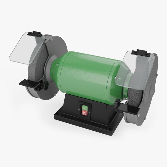 3D model Power Bench Grinder with Two Wheels