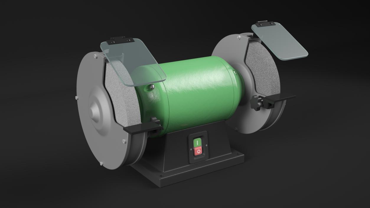 3D model Power Bench Grinder with Two Wheels