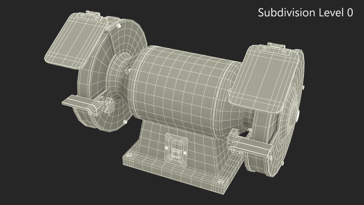 3D model Power Bench Grinder with Two Wheels