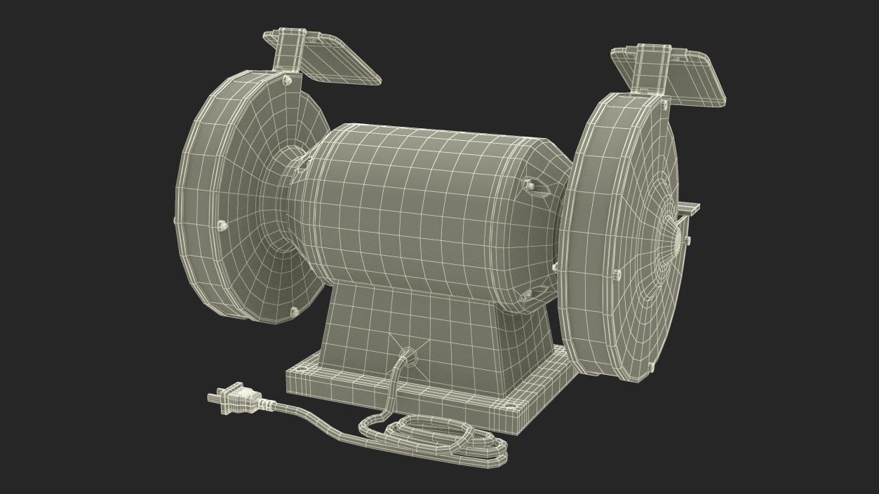 3D model Power Bench Grinder with Two Wheels