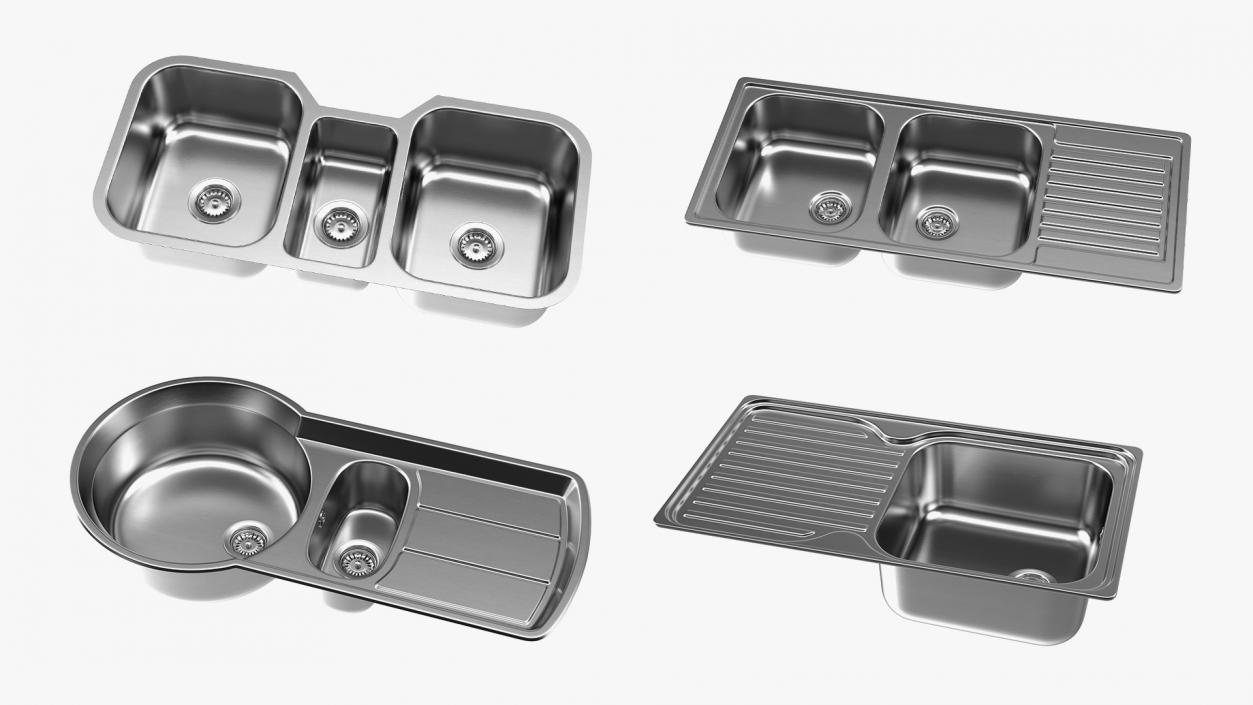 3D Kitchen Sinks Collection 3