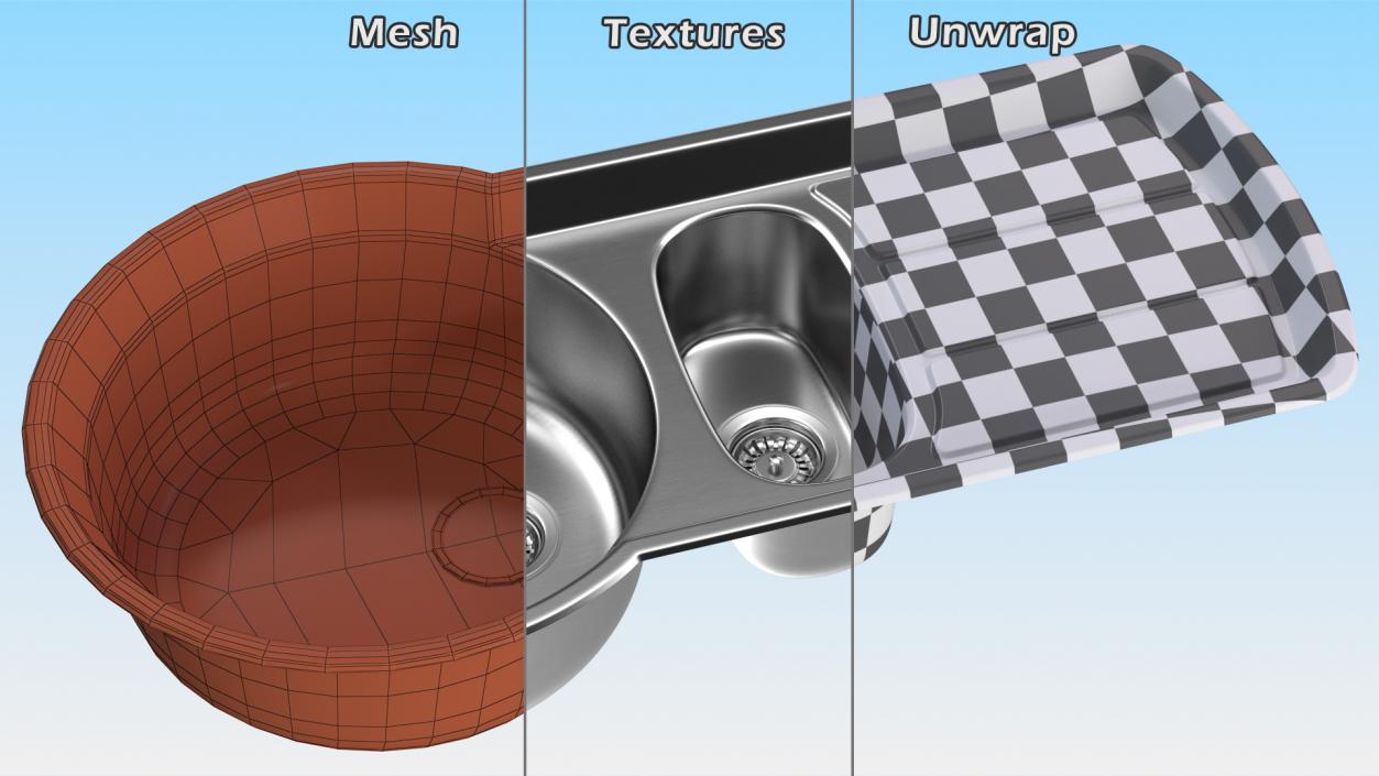 3D Kitchen Sinks Collection 3