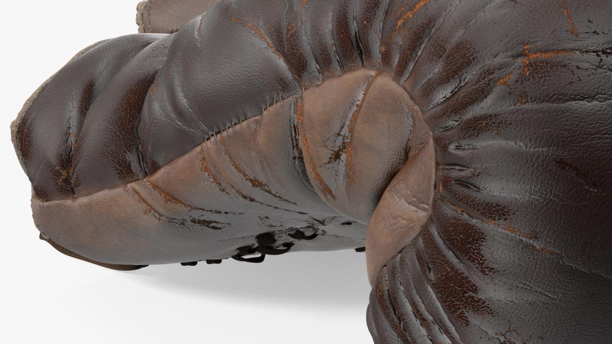 Old Brown Leather Boxing Gloves(1) 3D model