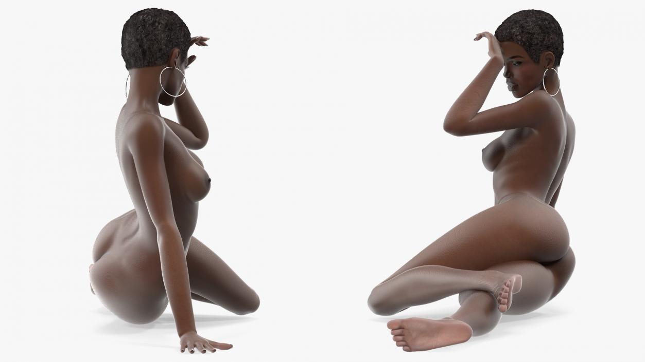 3D model Nude Dark Skin Woman