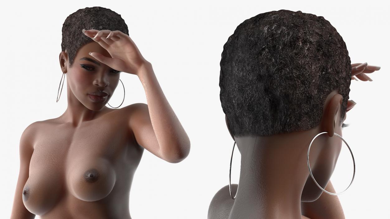 3D model Nude Dark Skin Woman