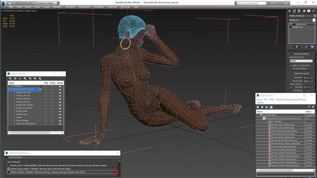 3D model Nude Dark Skin Woman