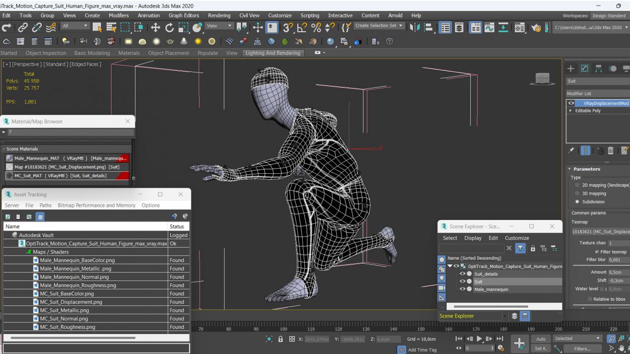 OptiTrack Motion Capture Suit Human Figure 3D