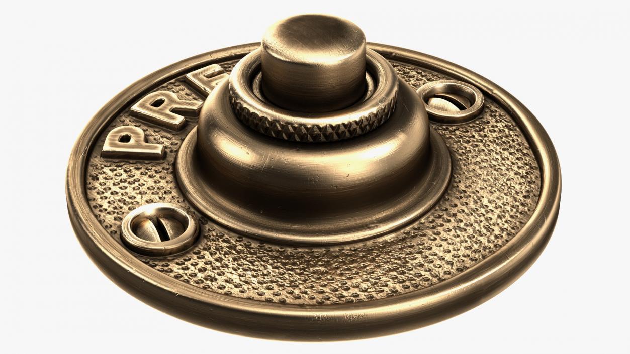 3D Round Solid Brass Doorbell Button model