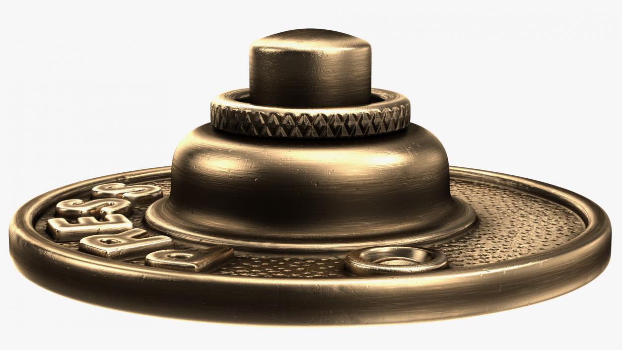 3D Round Solid Brass Doorbell Button model